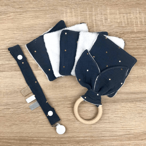 Coffret essentiel coton attache tétine anneau de dentition