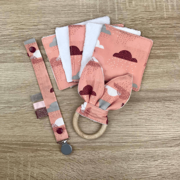 Coffret essentiel coton attache tétine anneau de dentition