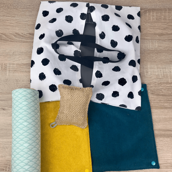 Coffret Cuisine Zéro Déchet sac à tarte essuie-tout éponge lavable